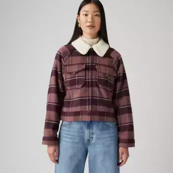 Укороченная фланелевая куртка 90-х годов Levi's, цвет Gough Plaid Rose Taupe - Multi-Color