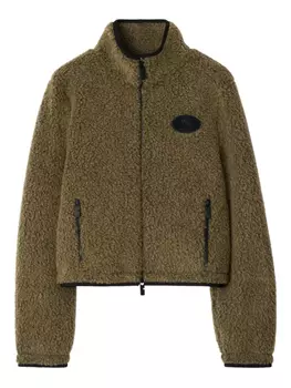 Укороченная флисовая куртка Burberry, зеленый