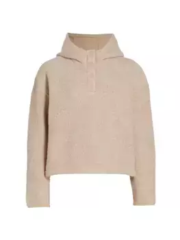 Укороченная флисовая куртка с капюшоном Outdoor Voices, цвет oatmeal