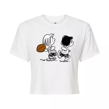 Укороченная футбольная футболка для юниоров Peanuts Marcie & Patty Football Licensed Character, белый