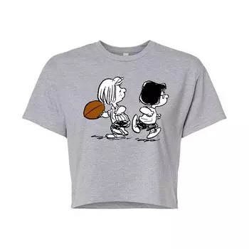 Укороченная футбольная футболка для юниоров Peanuts Marcie & Patty Football Licensed Character, цвет Heather Gray