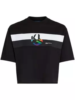 Укороченная футболка All Love Karl Lagerfeld Jeans, черный
