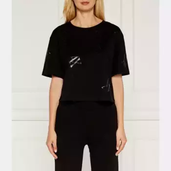 Укороченная футболка Armani Exchange, черный