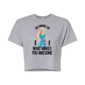 Укороченная футболка Barbie "Awesome" для юниоров с рисунком Licensed Character, серый