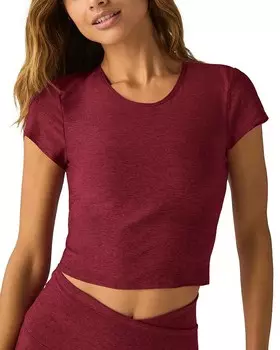 Укороченная футболка Beyond Yoga в полулегком весе Let Go с закручивающейся спинкой, красный