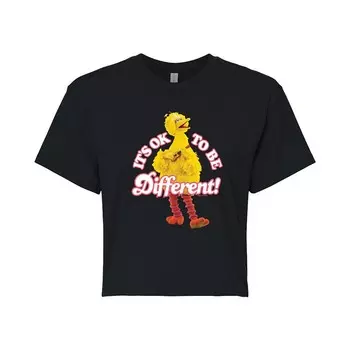 Укороченная футболка Big Bird It’s Ok для юниоров из «Улицы Сезам» Licensed Character, черный