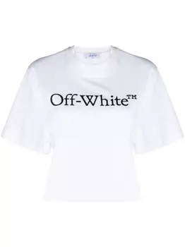 Укороченная футболка Big Logo Bookish Off-White, белый