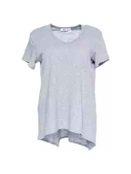 Укороченная футболка бойфренда с V-образным вырезом и короткими рукавами Wilt, серый