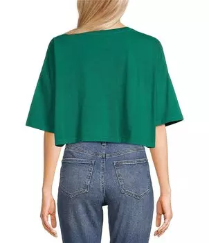 Укороченная футболка большого размера с логотипом Hurley Collegiate, зеленый