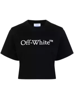 Укороченная футболка Bookish с логотипом OFF-WHITE, черный