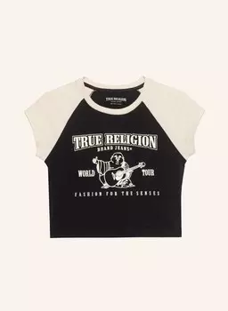 Укороченная футболка Будда True Religion, черный