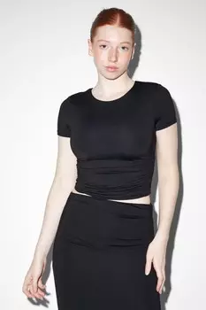 Укороченная футболка C&A, черный