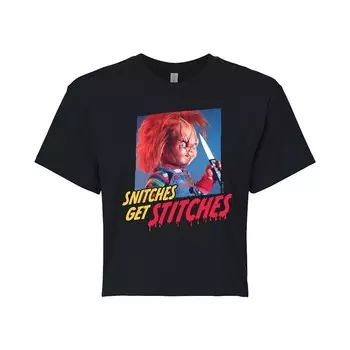 Укороченная футболка Chucky Snitches Get Stitches для юниоров Licensed Character, черный