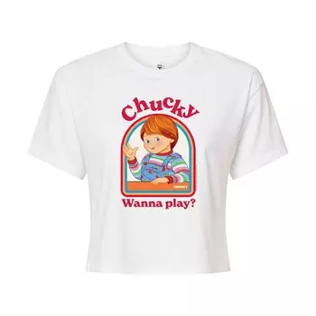 Укороченная футболка Chucky Wanna Play для юниоров Licensed Character, белый