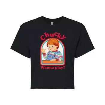 Укороченная футболка Chucky Wanna Play для юниоров Licensed Character, черный