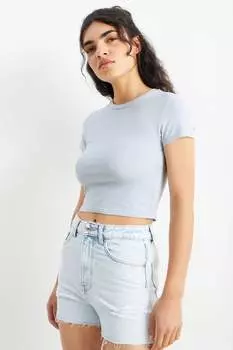 Укороченная футболка Clockhouse, синий