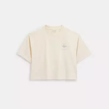 Укороченная футболка Coach Outlet Garment Dye, цвет Cream