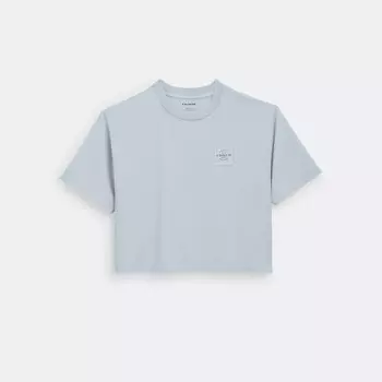 Укороченная футболка Coach Outlet Garment Dye, цвет Dusty Blue