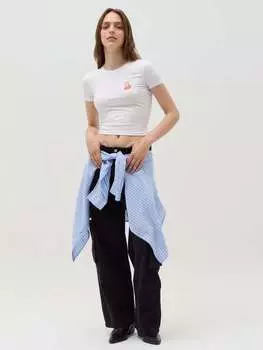 Укороченная футболка Con Stampa B.Angel, цвет white print 2