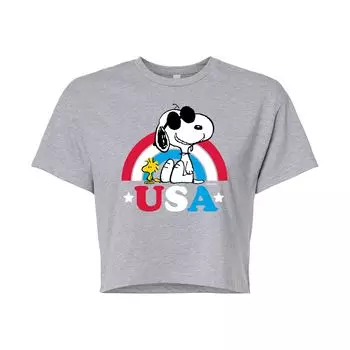 Укороченная футболка цвета радуги для юниоров Peanuts USA Licensed Character, серый