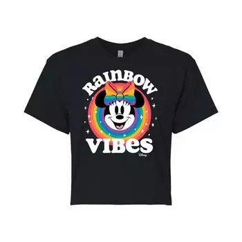 Укороченная футболка Disney's Juniors' Rainbow Vibes Disney