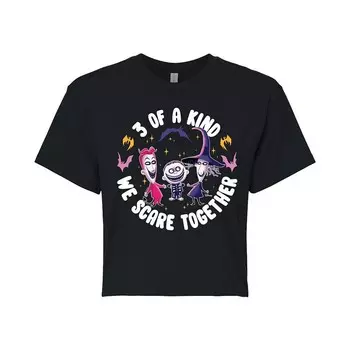 Укороченная футболка Disney's «Кошмар перед Рождеством» для детей «Напугайте вместе», черный