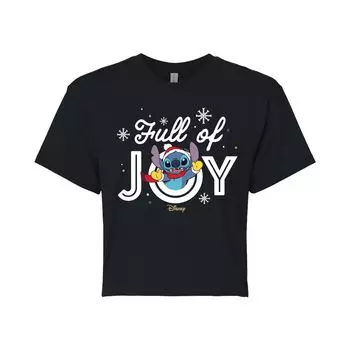Укороченная футболка Disney's Lilo & Stitch Junior's Full Of Joy Licensed Character, черный
