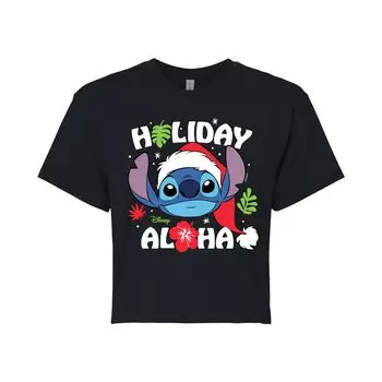 Укороченная футболка Disney's Lilo & Stitch Junior's Holiday Aloha Licensed Character