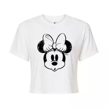 Укороченная футболка Disney's Minnie Mouse Junior's Sketch Head, белый