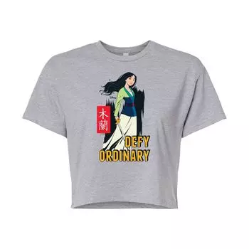 Укороченная футболка Disney's Mulan Juniors Defy Ordinary Licensed Character, серый