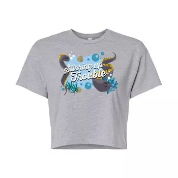 Укороченная футболка Disney's The Little Mermaid Trouble для юниоров Licensed Character, серый