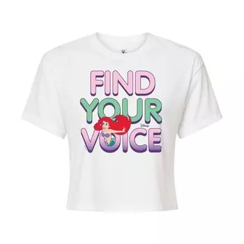 Укороченная футболка Disney's The Little Mermaid Your Voice для юниоров Licensed Character, белый