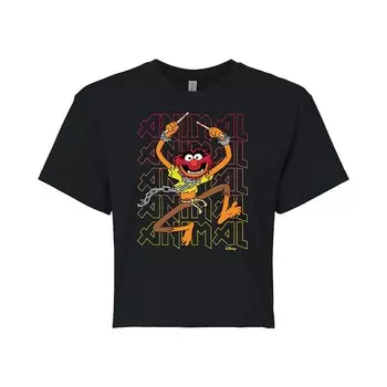 Укороченная футболка Disney's The Muppets Juniors с изображением животных Licensed Character, черный