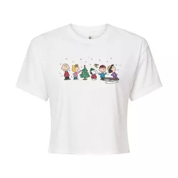 Укороченная футболка для подростков Peanuts Christmas Group Licensed Character, белый