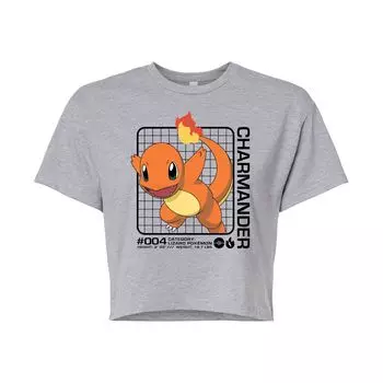 Укороченная футболка для подростков Pokemon Charmander Licensed Character, серый