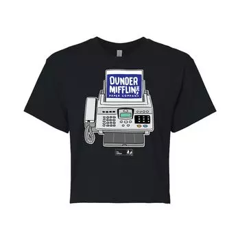 Укороченная футболка для подростков The Office Fax Machine Licensed Character, черный
