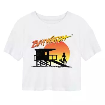 Укороченная футболка для юниоров Baywatch Tower Sunset Licensed Character