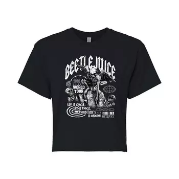 Укороченная футболка для юниоров Beetlejuice World Tour Licensed Character, черный