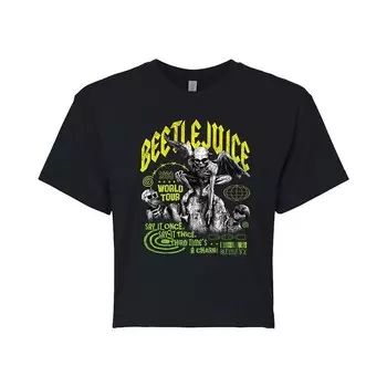 Укороченная футболка для юниоров Beetlejuice World Tour Licensed Character, черный