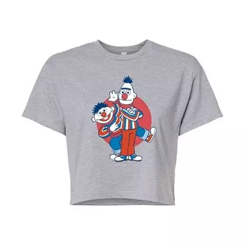 Укороченная футболка для юниоров Bert & Ernie USA «Улица Сезам» Licensed Character, цвет Heather Gray