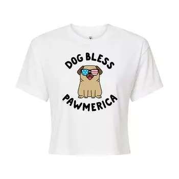 Укороченная футболка для юниоров "Dog Bless Pawmerica" Licensed Character