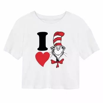 Укороченная футболка для юниоров Dr. Seuss Cat ко Дню святого Валентина Licensed Character