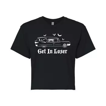 Укороченная футболка для юниоров Get In Loser Hearse Licensed Character, черный