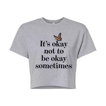 Укороченная футболка для юниоров «Ook Not To Be Ok» Licensed Character, цвет Heather Gray