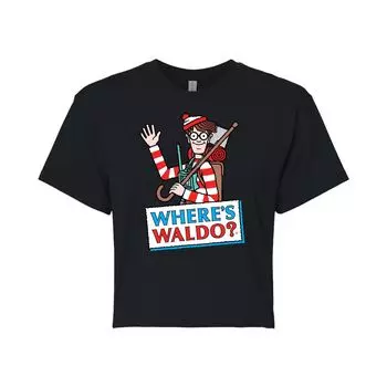 Укороченная футболка для юниоров с логотипом Where's Waldo Licensed Character, черный