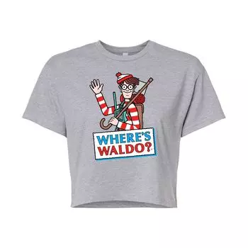 Укороченная футболка для юниоров с логотипом Where's Waldo Licensed Character, серый