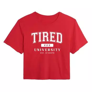 Укороченная футболка для юниоров Tired University Licensed Character