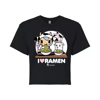 Укороченная футболка для юниоров Tokidoki Mozzarella I Heart Ramen Licensed Character, черный