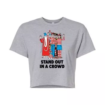Укороченная футболка для юниоров Where's Waldo Stand Out Licensed Character, серый
