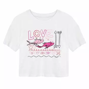 Укороченная футболка Dr. Seuss Love Fish для юниоров ко Дню святого Валентина Licensed Character